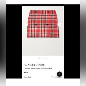 Acne Studios Checked cotton-blend twill mini skirt